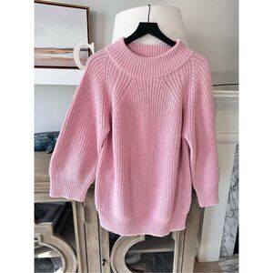 Central Park West Pink Knit Sweater with Flare Sleeves Size XSmall